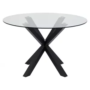 Jídelní kulatý stůl Heaven 119 cm čirý/černý