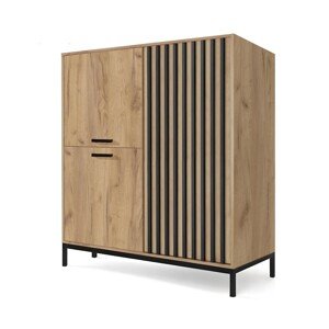 Komoda LAMINO 94 cm dub craft/černá
