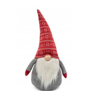 Vánoční skřítek ELF 019 - 40 cm červený/šedý