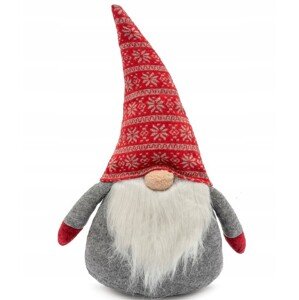 Vánoční skřítek ELF 019 - 50 cm červený/šedý
