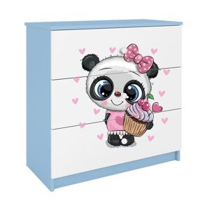 Dětská komoda BABYDREAMS Panda modrá