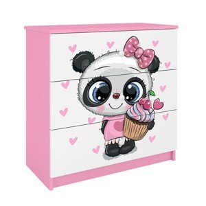 Dětská komoda BABYDREAMS Panda růžová