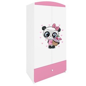 Dětská šatní skříň BABYDREAMS Panda růžová