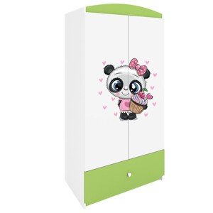 Dětská šatní skříň BABYDREAMS Panda zelená