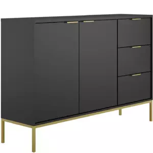 Komoda Austin 150 cm černá/zlatá