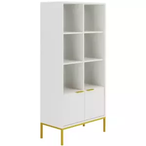 Knihovna Austin 80 cm bílá/zlatá