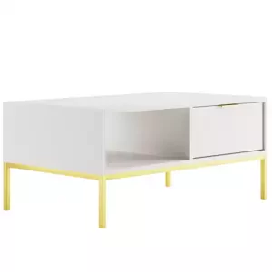 Konferenční stolek Austin 100 cm bílá/zlatá