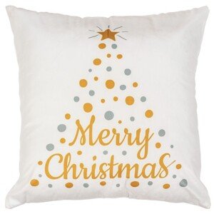 Vánoční 3D povlak na polštář Merry Christmas I. 45x45 cm bílý