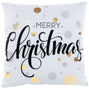 Vánoční povlak na polštář Merry Christmas I. 45x45 cm bílý/zlatý