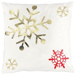 Vánoční povlak na polštář Snowflake 45x45 cm bílý/zlatý