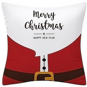 Vánoční 3D povlak na polštář Merry Christmas 45x45 cm bílý/červený
