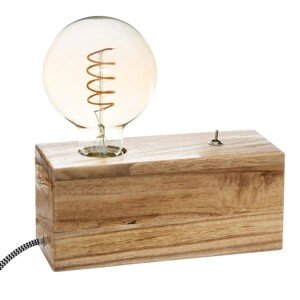 Stolní lampa na dřevěné podstavě TIBU hnědá