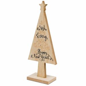 Dřevěná dekorace Merry Christmas I. 25 cm hnědá