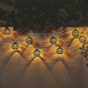 Solární LED světelný řetěz Vamas 3,8 m černý/teplá bílá