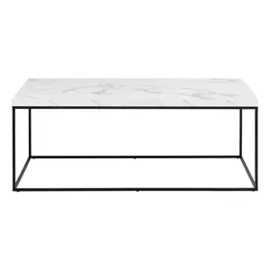 Konferenční stolek Barossa 110 cm bílý mramor/černý