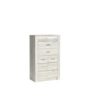 Komoda Indianapolis 76 cm dub craft bílý