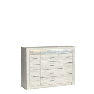 Komoda Indianapolis 137 cm dub craft bílý