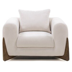Relaxační křeslo FLOU 108 cm béžové/ořech