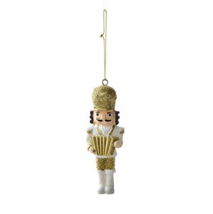 Vánoční závěsná figurka SANTA LILA 10 cm zlatá/bílá