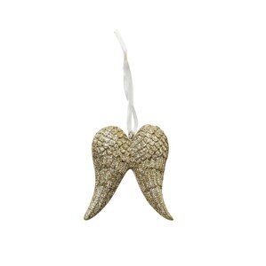 Vánoční závěsná ozdoba SANTA LILA WINGS 6,5 cm zlatá