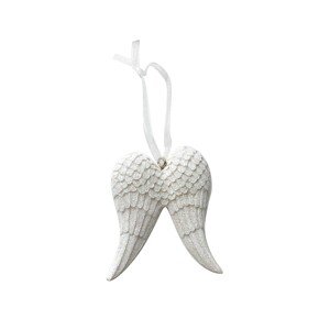 Vánoční závěsná ozdoba SANTA LILA WINGS 6,5 cm bílá