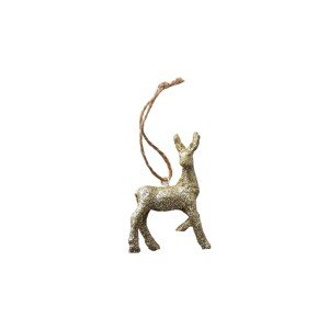 Vánoční závěsná figurka SANTA LILA DEER 7,6 cm zlatá