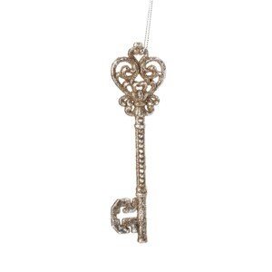Vánoční závěsný klíč SANTA LILA 14,5 cm růžově zlatý