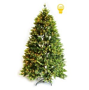 LED umělý vánoční stromek SANTA LILA 210 cm zelený