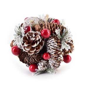 Vánoční závěsná kulová dekorace SANTA LILA 12 cm přírodní