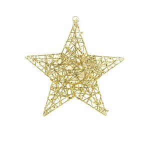 LED vánoční závěsná hvězda SANTA LILA 36 cm zlatá