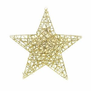 LED vánoční závěsná hvězda SANTA LILA 45 cm zlatá