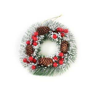 Vánoční věnec SANTA LILA 20 cm zelený/bílý