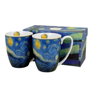 Sada 2 ks porcelánových hrnků Van Gogh STARRY NIGHT 350 ml modrá