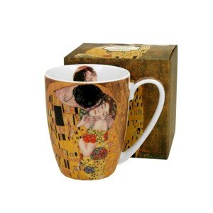 Porcelánový hrnek KLIMT THE KISS 350 ml hnědý