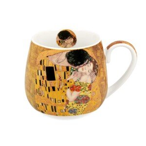 Porcelánový hrnek BARYLKA Klimt THE KISS 430 ml hnědý