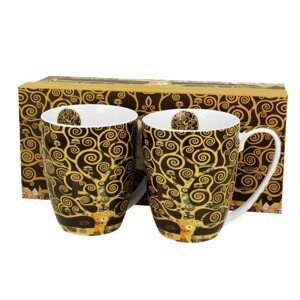 Sada 2 ks porcelánových hrnků Klimt THE TREE OF LIFE 350 ml hnědá