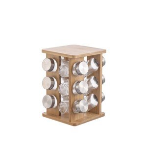 Bambusový stojan Modern Kitchen s 12 ks kořenek hnědý
