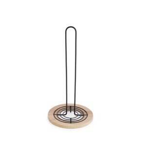 Držák na kuchyňské utěrky MODERN KITCHEN 15x31 cm černé/kaučukové dřevo