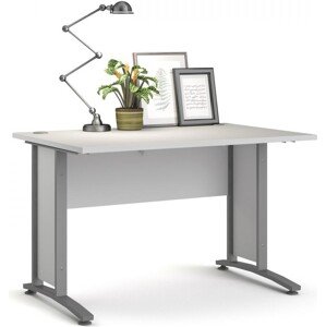 Psací stůl Office 80400/70 120 cm bílý/stříbrný