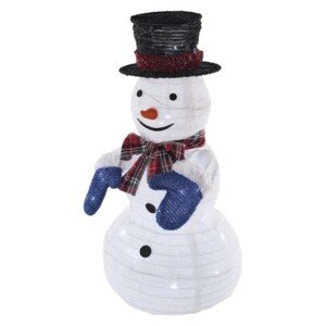 LED skládací sněhulák SNOWMAN 60 cm studená bílá