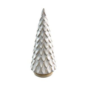 Vánoční dekorace stromek II SANTA LILA 19,5 cm béžový/bílý