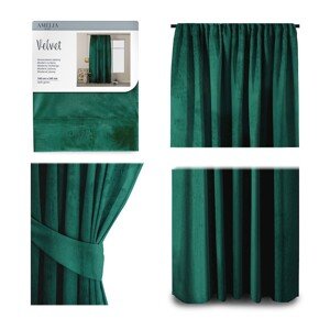 Závěs Amelia Home Velvet s řasící páskou zelený