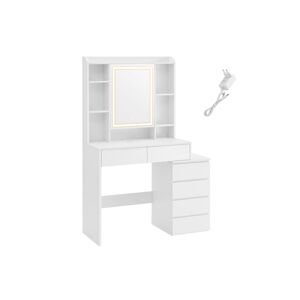 Toaletní stolek Vasagle Ginny 97 cm s LED osvětlením bílý