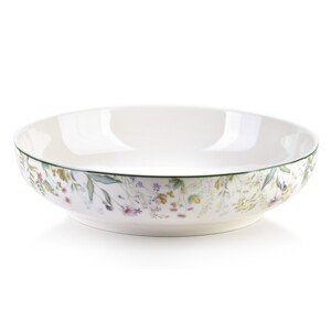 Porcelánový hluboký talíř/mísa FACCIA VERDE 22 cm bílý s květinami