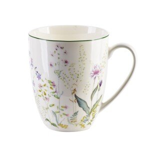 Porcelánový hrnek FACCIA VERDE 400 ml bílý s květinami vícebarevný