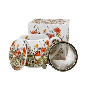 Porcelánový hrnek s infuzérem WILD BIRDS ml bílý