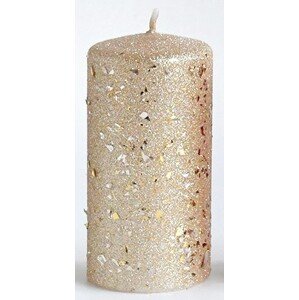 Vánoční svíčka GLAMOUR 7x14 cm zlatá