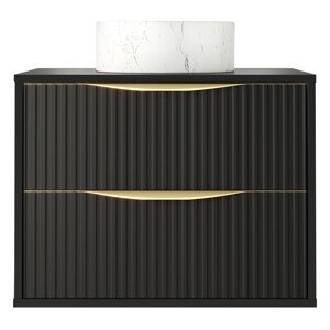 Závěsná skříňka pod umyvadlo Avila s deskou 60 cm černá/zlatá