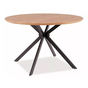 Kulatý stůl Aster 120 cm dub/černý