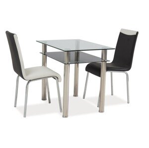 Jídelní stůl Madras 90 cm stříbrný/čirý